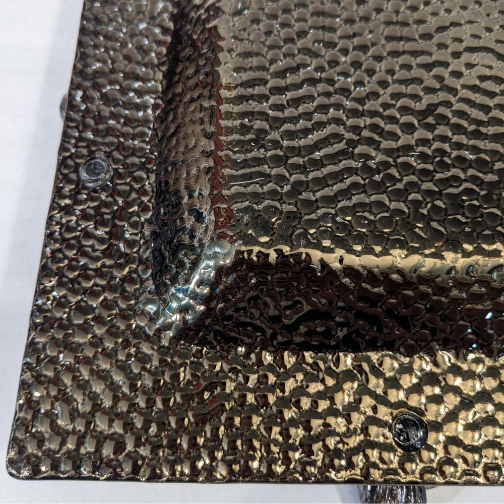 Michael Aram Black Orchid Triple Compartment Hammered Serving Tray 18" x 7.25" - Picture 13 of 15